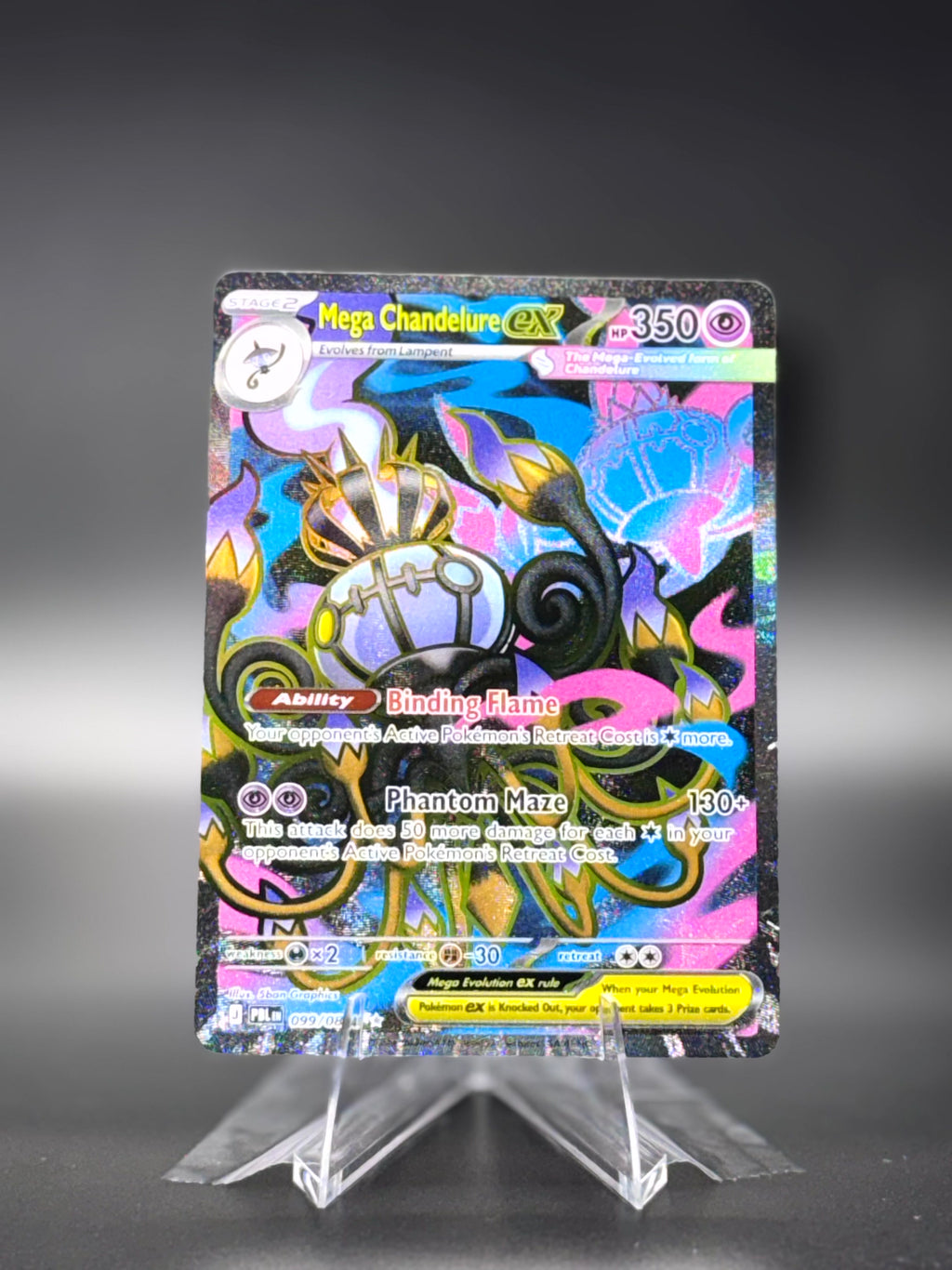 Mega Chandelure ex - 099/084 Pitch Black Ultra Rare • 099/084 Near Mint • Holofoil