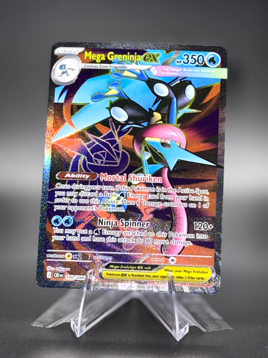 Mega Greninja ex Chaos Rising Ultra Rare • 100/086 Holofoil