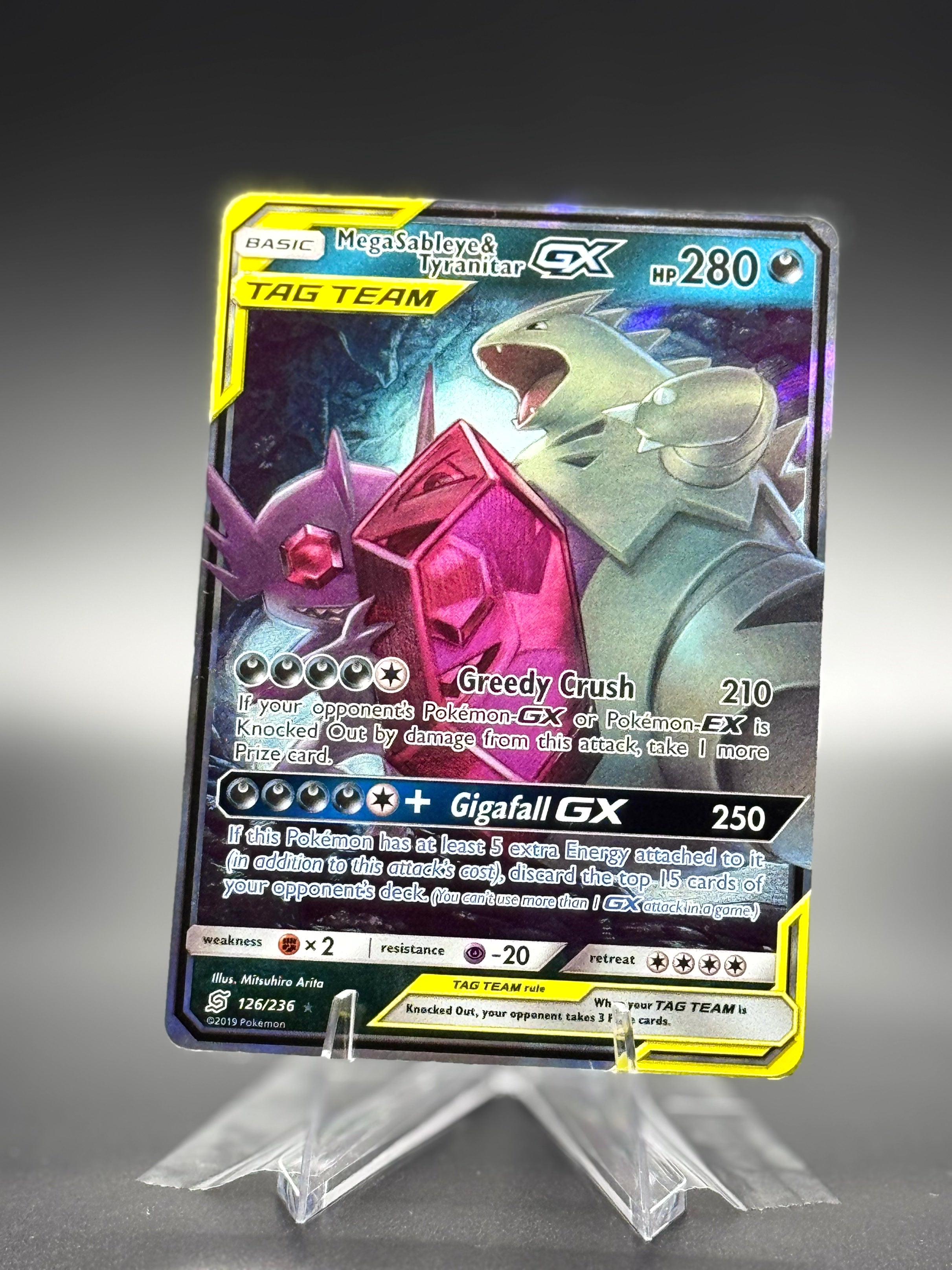 Mega Sableye & Tyranitar GX • Unified Minds • Ultra Rare • Near Mint • Holofoil
