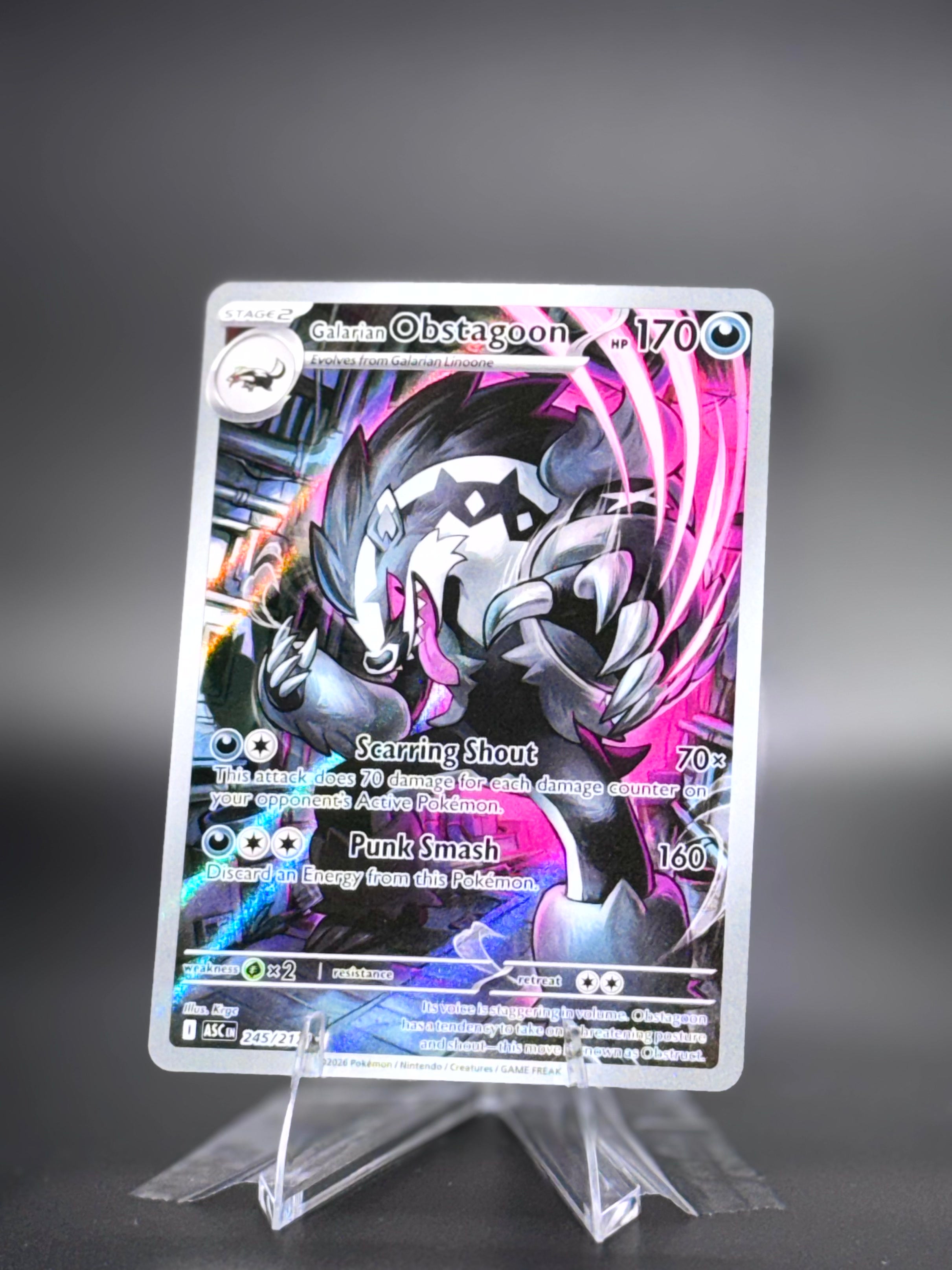 Galarian Obstagoon • Ascended Heroes • Illustration Rare • Near Mint • Holofoil