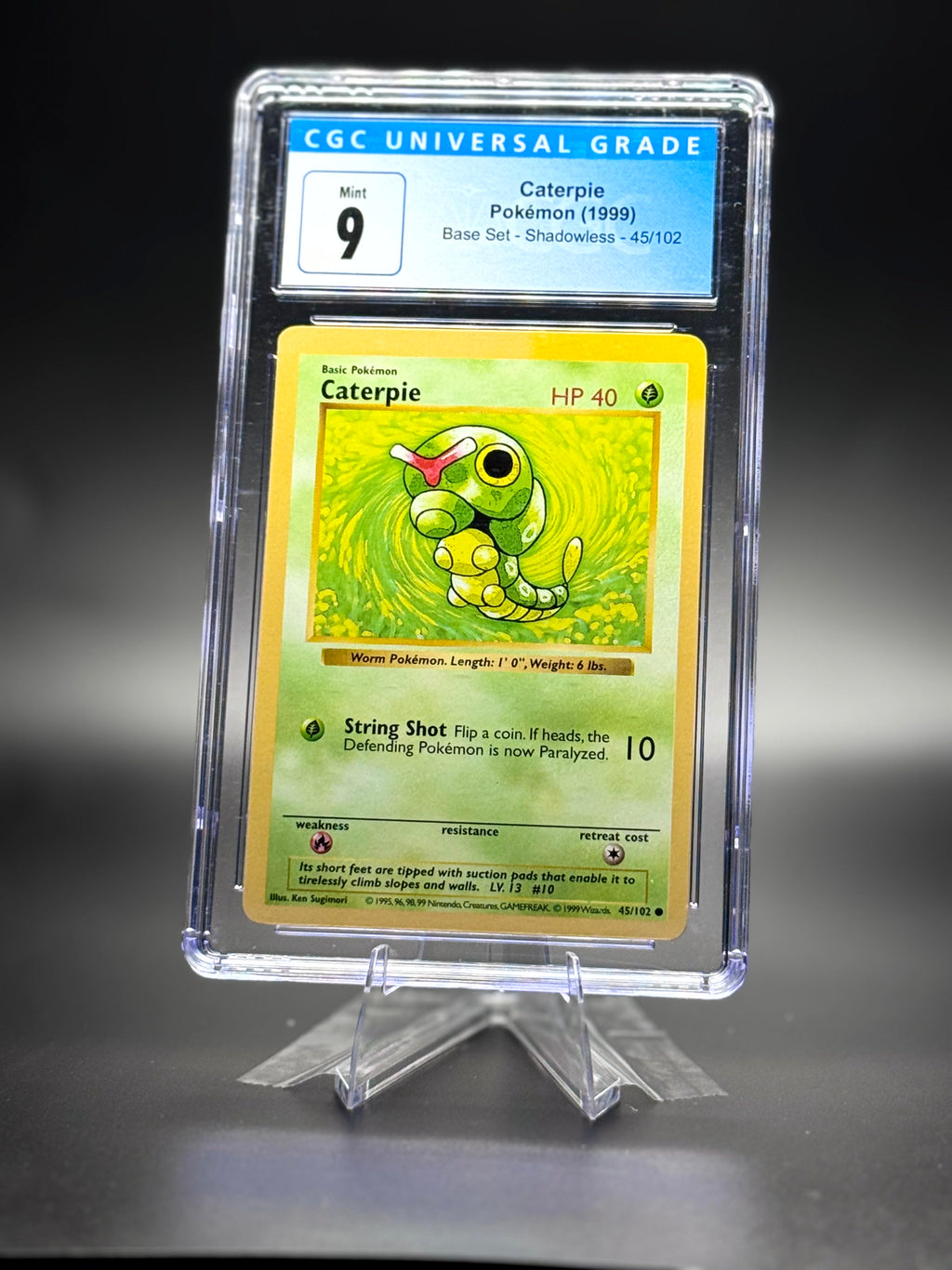 Caterpie • Base Set Shadowless • CGC 9 Mint • Common