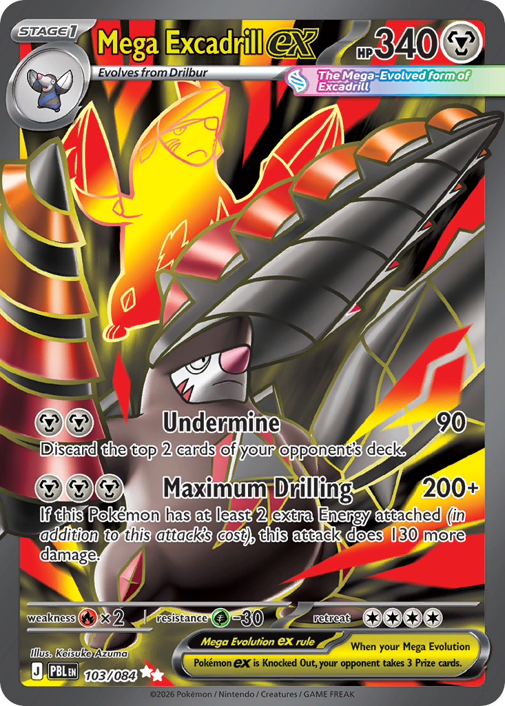 Mega Excadrill ex • Pitch Black • 103/084 • Ultra Rare • Near Mint • Holofoil