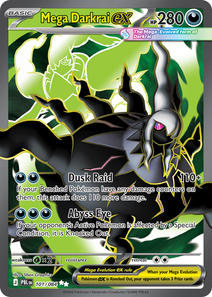Mega Darkrai ex • Pitch Black • 101/084 • Ultra Rare • Near Mint • Holofoil