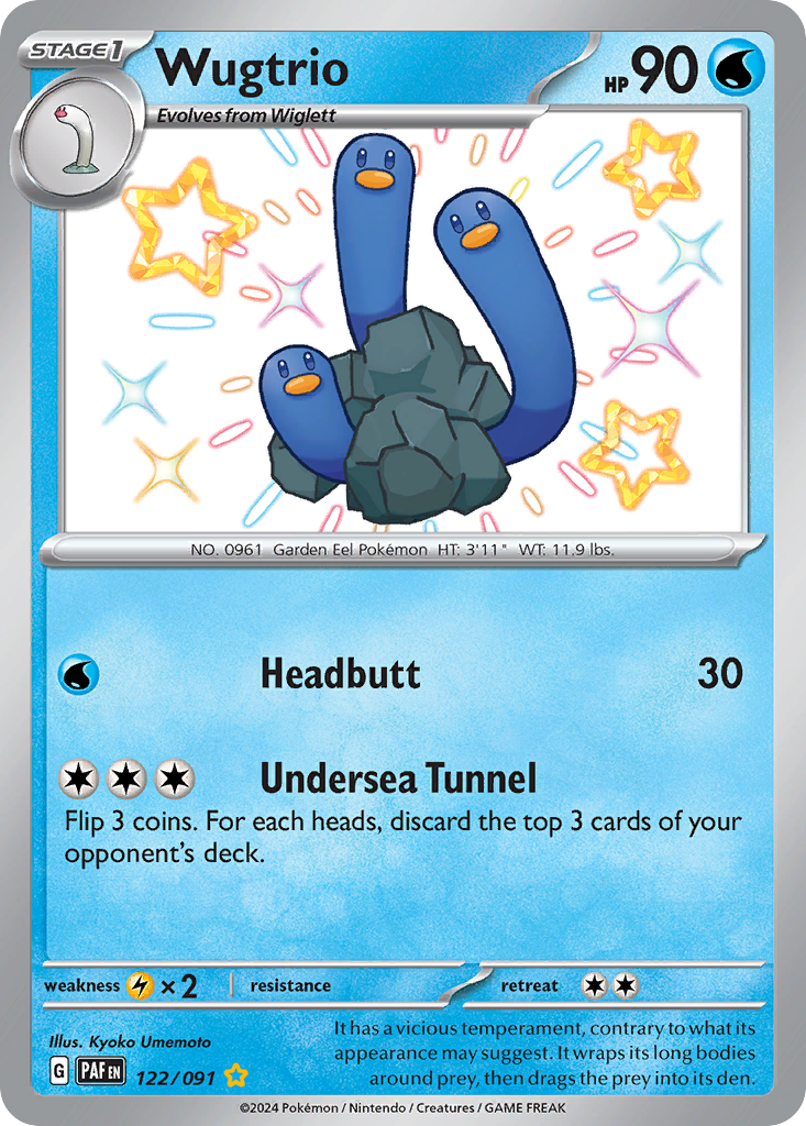 Wugtrio • Paldean Fates • Shiny Rare • Near Mint • Holofoil