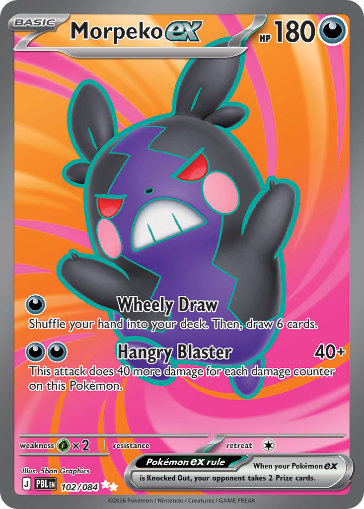 Morpeko ex • Pitch Black • 102/084 • Ultra Rare • Near Mint • Holofoil