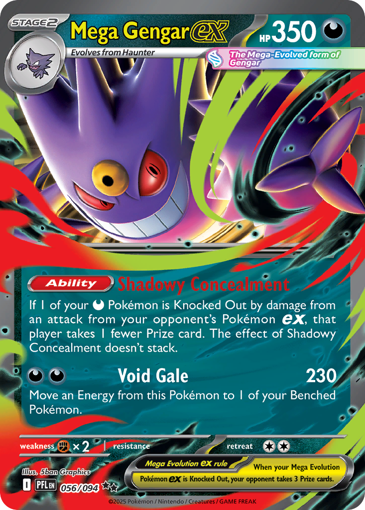 Mega Gengar ex - Phantasmal Flames - 056/094 - Holofoil