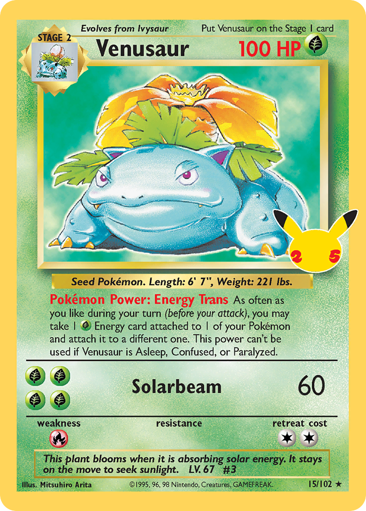 Venusaur • Celebrations: Classic Collection • 15 • Classic Collection • Near Mint • Holofoil