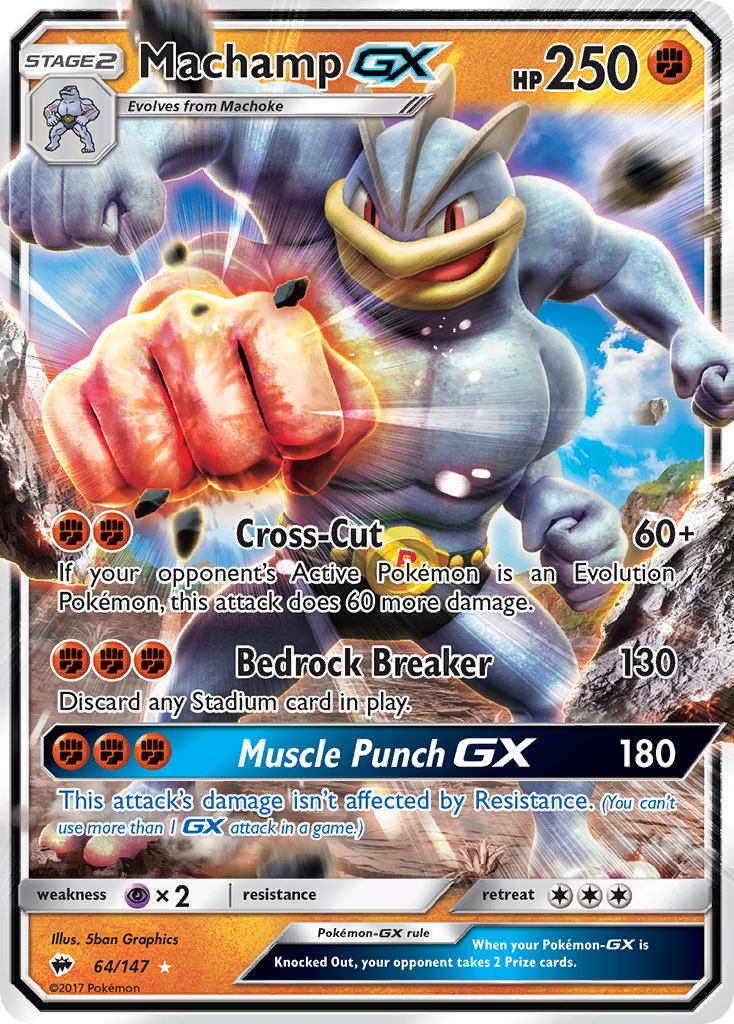 Machamp-GX - Burning Shadows - 64/147 - Holofoil