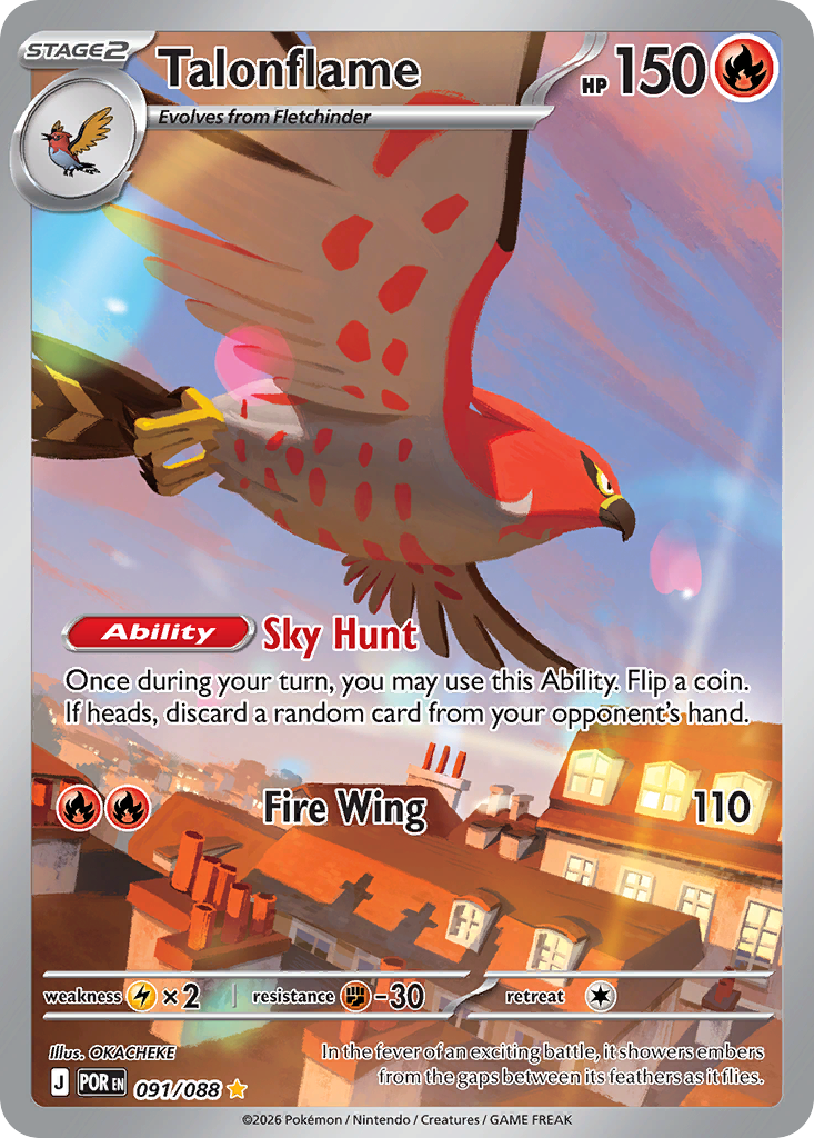 Talonflame • Perfect Order • 091/088 • Illustration Rare • Near Mint • Holofoil