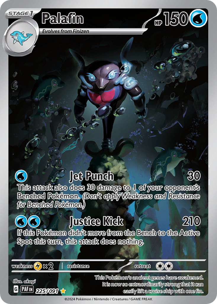 Palafin • Paldean Fates • 225/091 • Illustration Rare • Near Mint • Holofoil