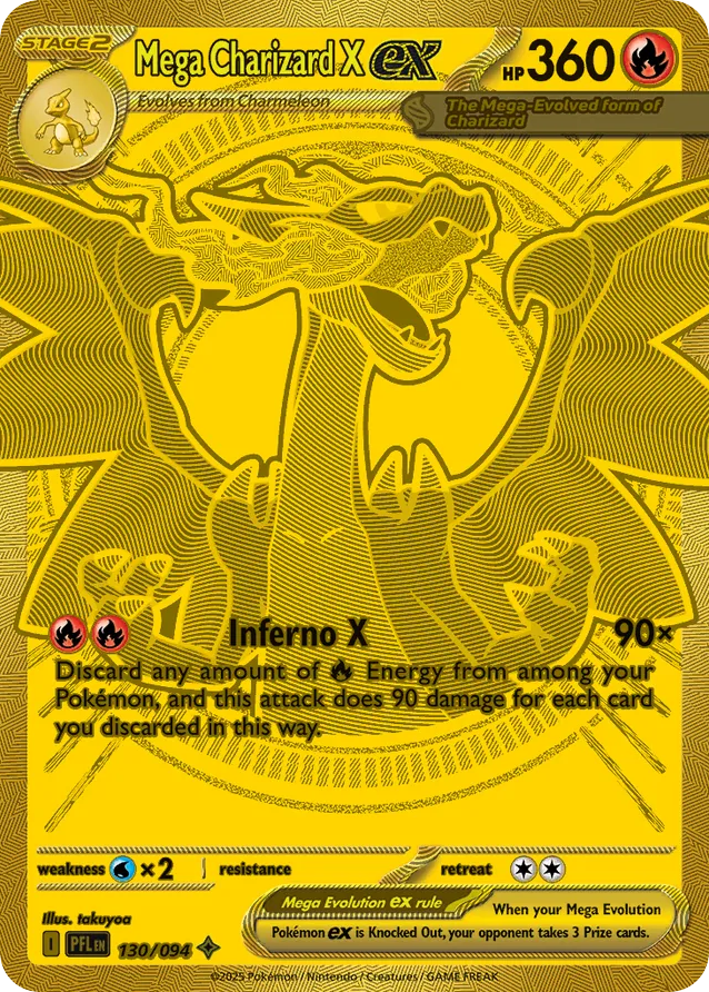 Mega Charizard X ex • Phantasmal Flames • Mega Hyper Rare • Near Mint • Holofoil