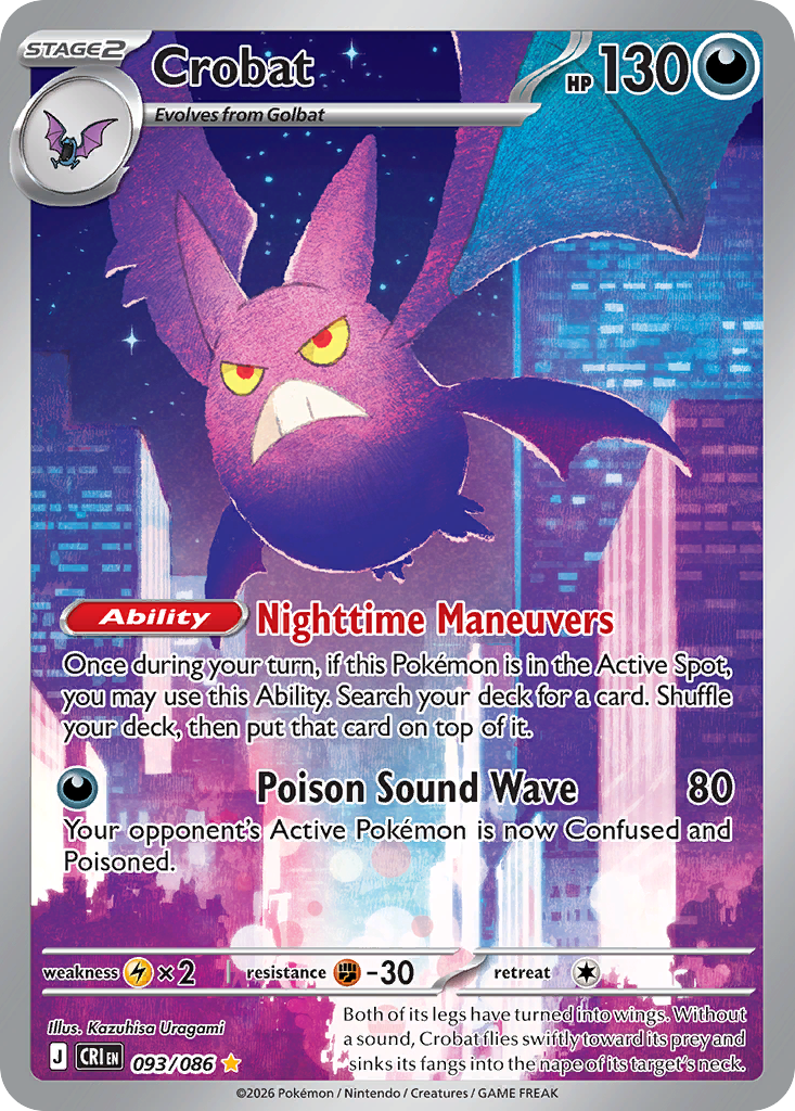 Crobat • Chaos Rising • 093/086 • Illustration Rare • Near Mint • Holofoil