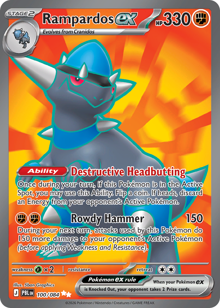 Rampardos ex • Pitch Black • Ultra Rare • Near Mint • Holofoil