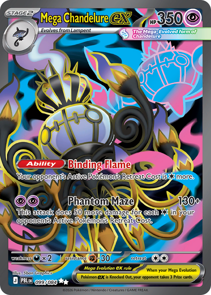 Mega Chandelure ex • Pitch Black • 099/084 • Ultra Rare • Near Mint • Holofoil