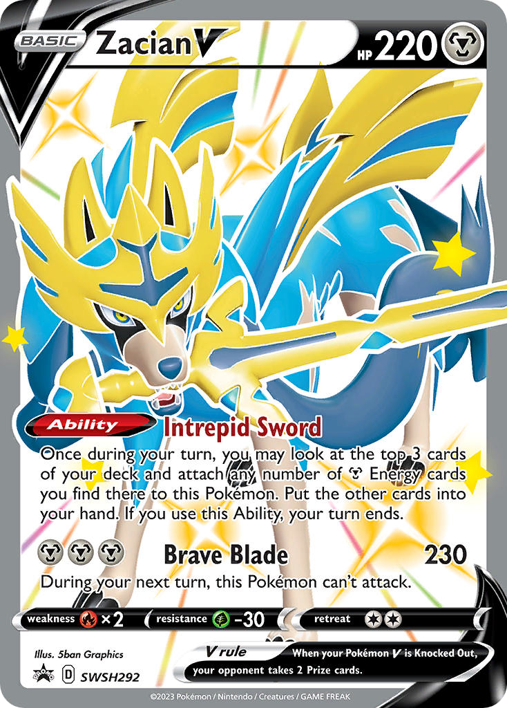 Zacian V - SWSH Black Star Promos - SWSH292 - Holofoil