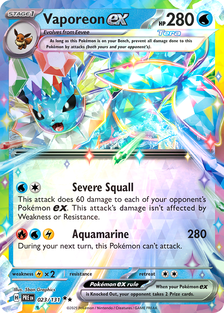 Vaporeon ex • Prismatic Evolutions • Double Rare • Near Mint • Holofoil