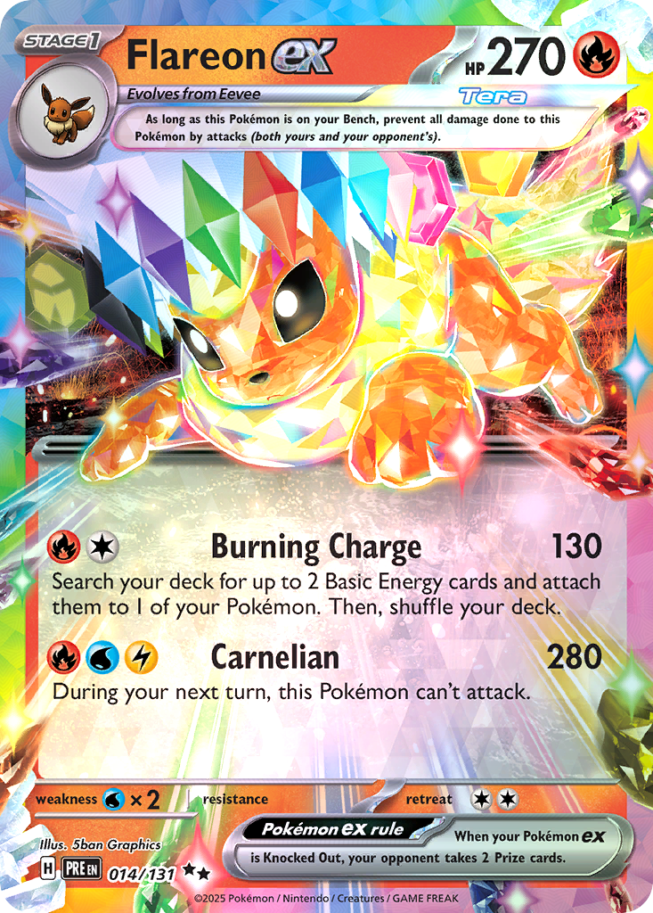 Flareon ex • Prismatic Evolutions • 014/131 • Double Rare • Near Mint • Holofoil