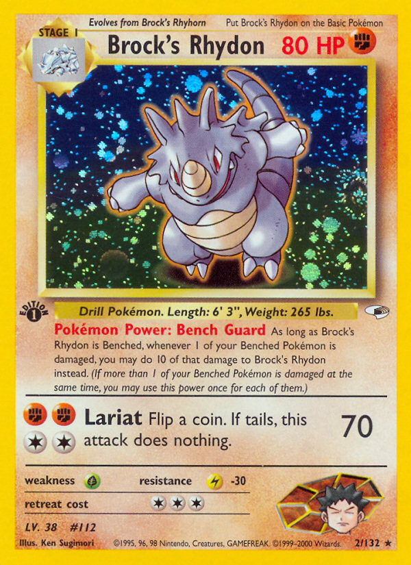 Brock's Rhydon - Gym Heroes - 2/132 - Unlimited Holofoil