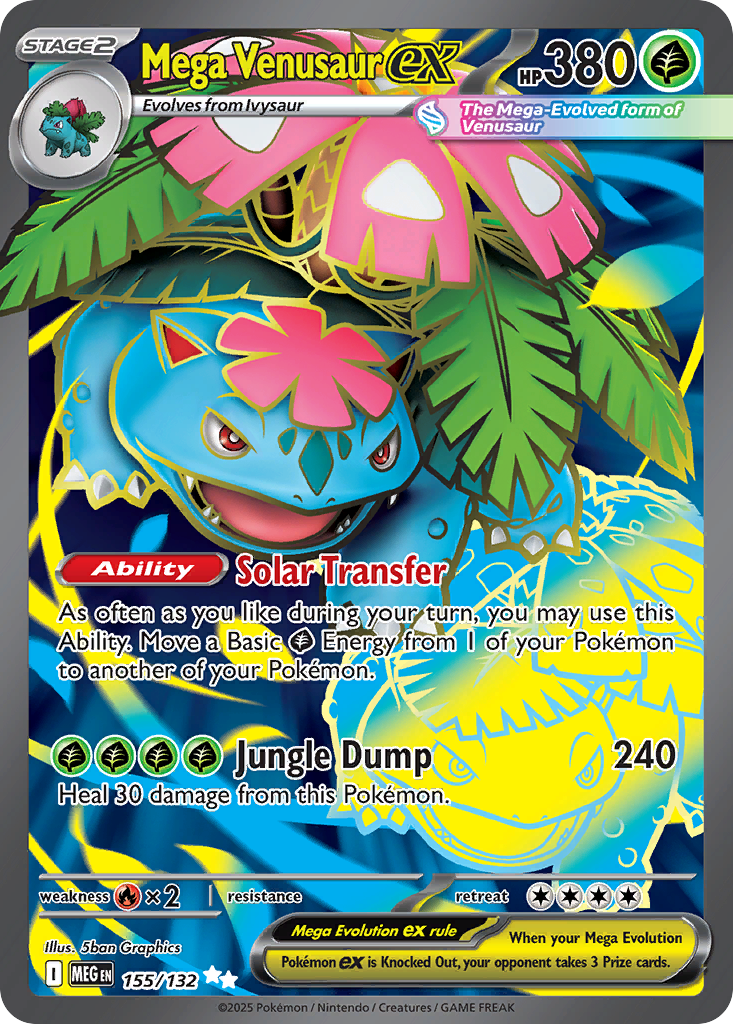 Mega Venusaur ex • Mega Evolution • 155/132 • Ultra Rare • Near Mint • Holofoil