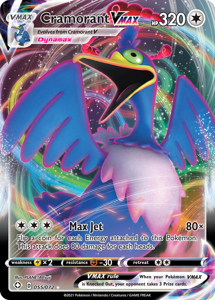 Cramorant VMAX • Shining Fates • 055/072 • Rare Holo VMAX • Near Mint • Holofoil